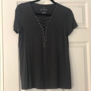 American Eagle T-shirt With Cording In Front